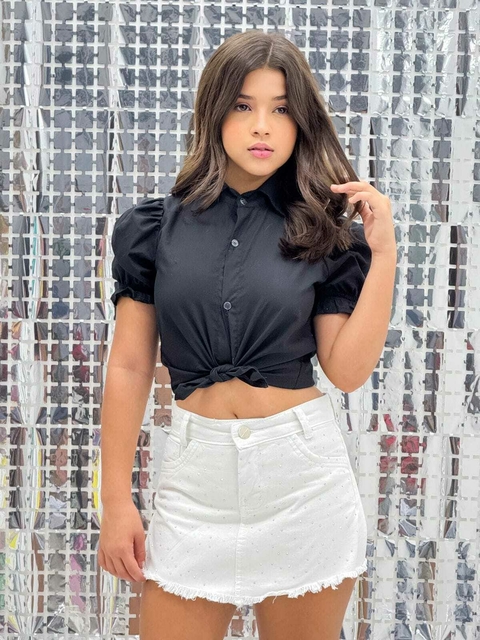 Short saia branco juvenil