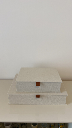 caixa revestida de linho p - comprar online