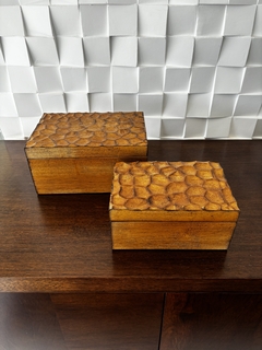 caixa decorativa de madeira M - Delicatta Home Decor