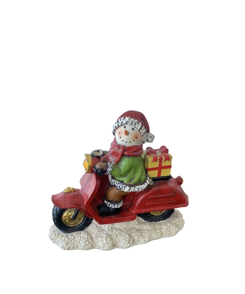 boneco de neve na moto