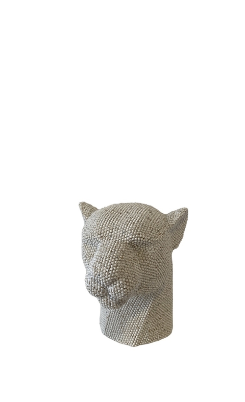 escultura cabeça de pantera