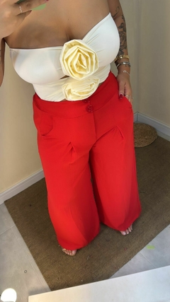 Calça pantalona duna vermelha