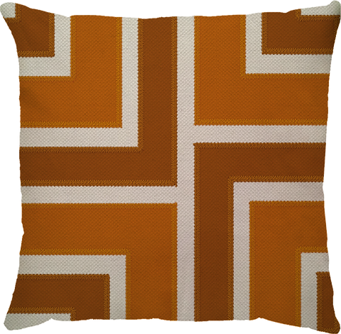 Capa de Almofada em Linho Faixas Terracota