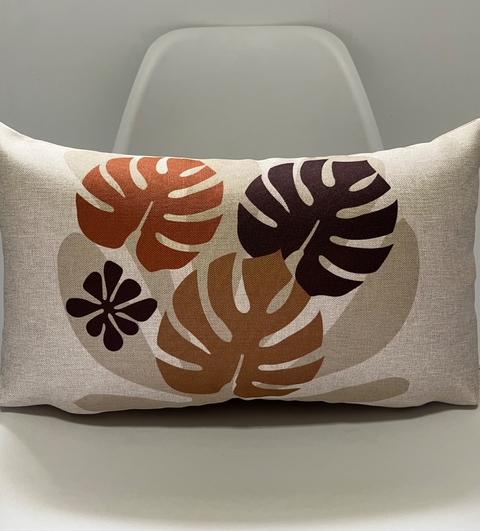 Capa Almofada Retangular Linho Costela Terracota