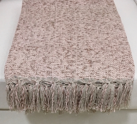 Manta em Chenille Rosa Seco