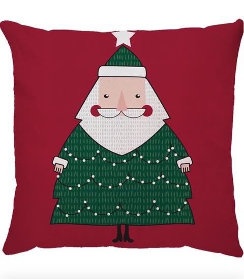 Capa de Almofada Natal Noel Verde e Vermelho