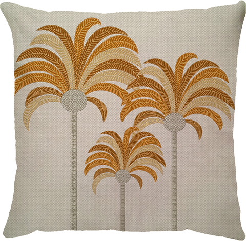 Capa de Almofada em Linho Trio de Coqueiros Terracota