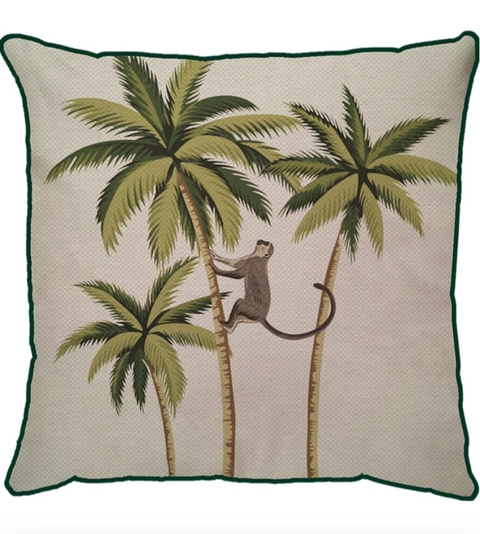 Capa de Almfada em Linho Grande com Cordão Macaquinho