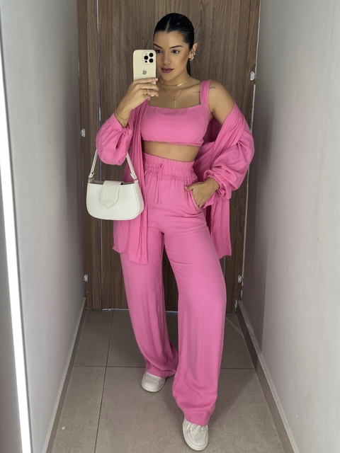 Conjunto Bia rosa chiclete