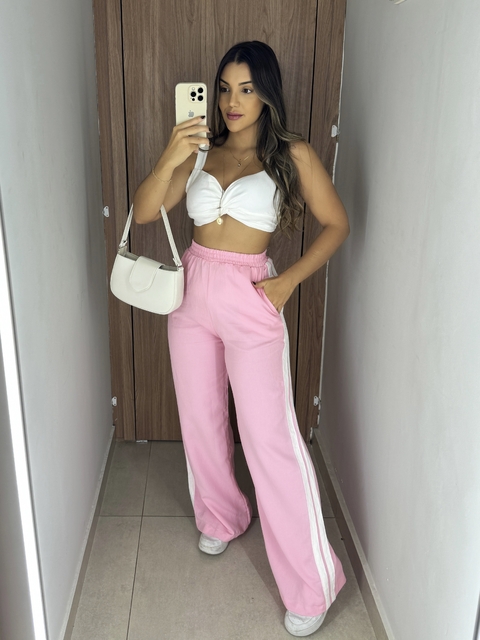 Calça track pants rosa