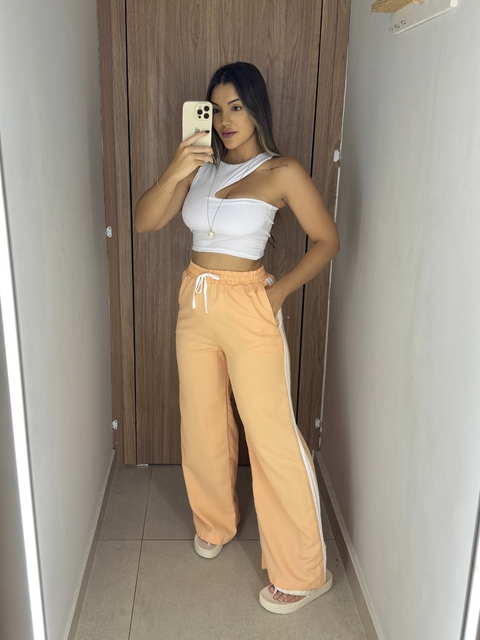 Calça track pants laranja