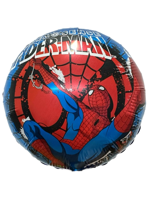 GLOBO METALIZADO 9" SPIDERMAN BORDE CELESTE - comprar online
