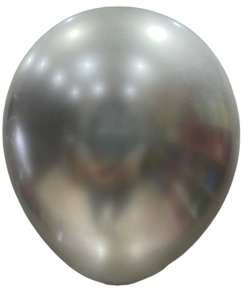 GLOBO CHROME PLATEADO 12" X 50 UNIDADES