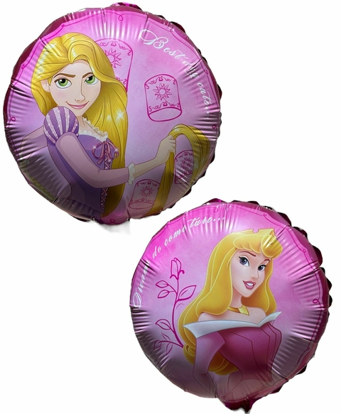 GLOBO METALIZADO 9" PRINCESAS RAPUNZEL / AURORA