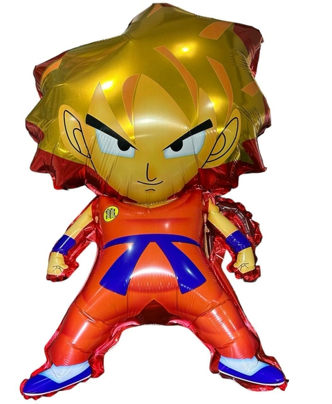 GLOBO METALIZADO 20" GOKU RUBIO BORDE ROJO