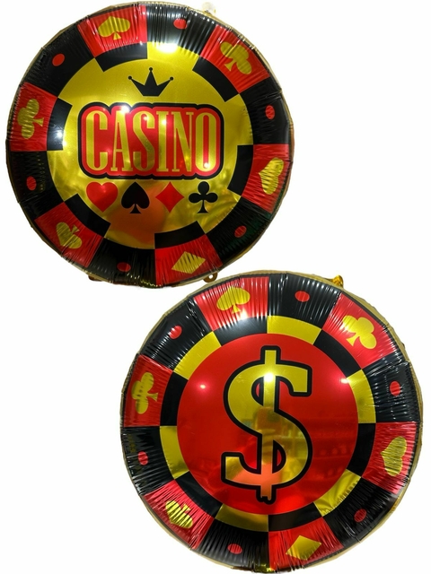 GLOBO METALIZADO 18" CASINO DOBLE