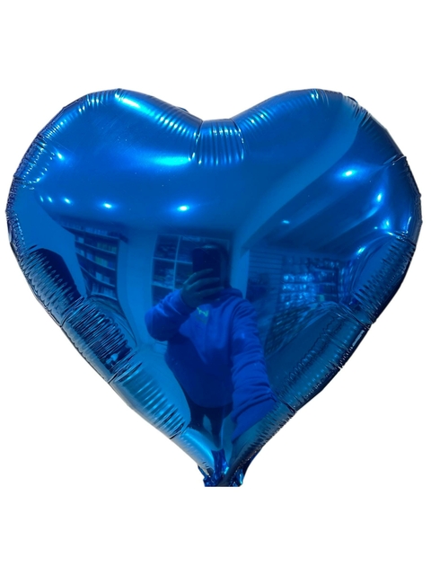 GLOBO METALIZADO 18 CORAZON AZUL - comprar online