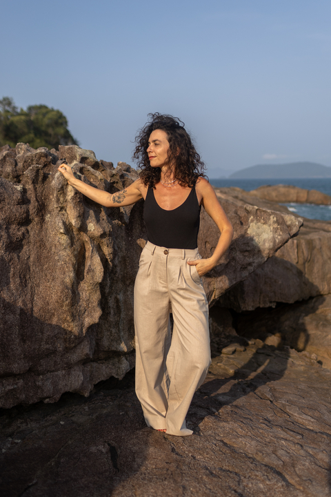 Pantalona manacá bege