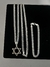 Conjunto grumet 5mm, corrente (70cm) + pulseira + pingente estrela de Davi - Prata 925 - comprar online
