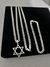 Conjunto grumet 5mm, corrente (70cm) + pulseira + pingente estrela de Davi - Prata 925