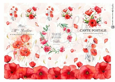 Papel de seda para decoupage Ref: FLR 11