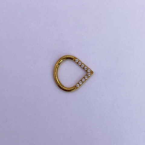 Daith titânio gota swarovski