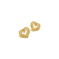 Brinco Coração Textura Vazado - comprar online