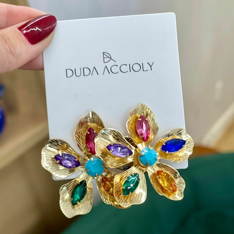 Brinco Flor Colorida