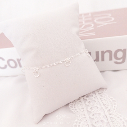 Pulseira Corações Vazados