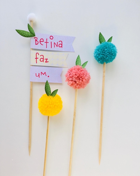 Topo de bolo Frutas cute