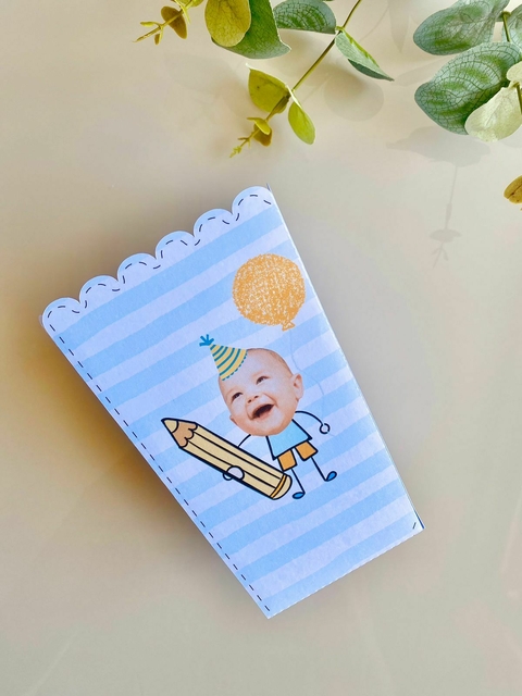 Caixa de pipoca com rostinho-5 unidades