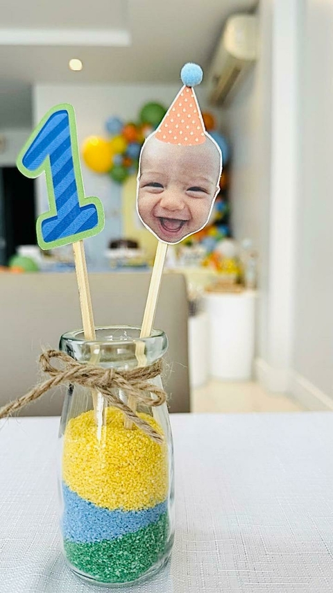 Topo para centro de mesa com rostinho (10 unidades)