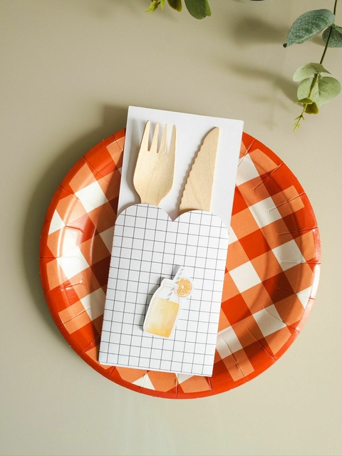 Porta talher de papel- 8 unidades