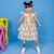 vestido infantil rosa com estampas de frutas
