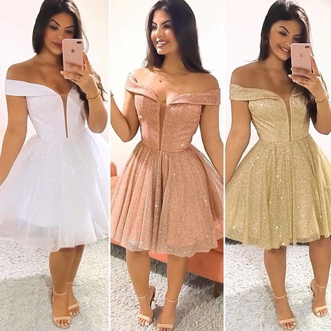 VESTIDO DE FESTA CURTO TULE COM BRILHO QUÊNIA