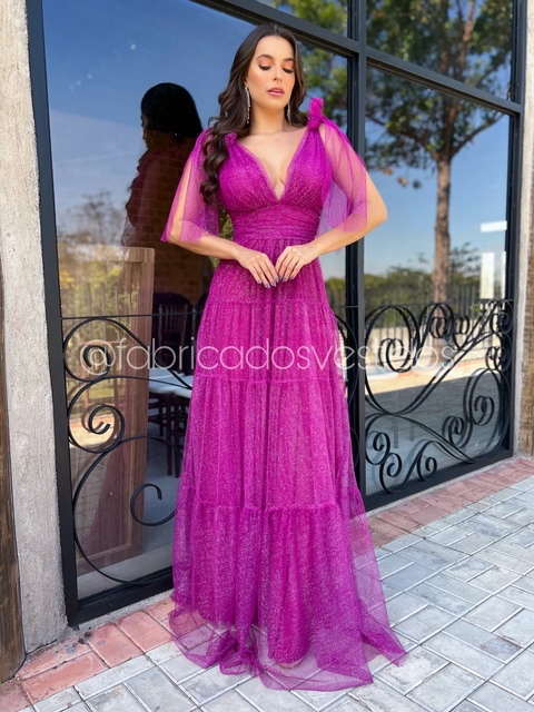 VESTIDO DE FESTA TULE SAIA TRÊS MARIAS BRILHOSO ESTADOS UNIDOS