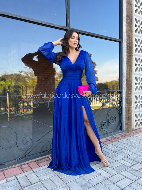 VESTIDO DE FESTA LONGO MADRINHA TULE COM BRILHO TENDÊNCIA CAPADÓCIA - comprar online