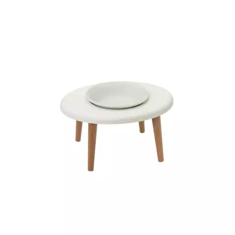 Comedouro Elevado para Gato - Branco