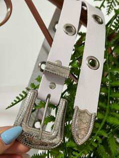 Cinto de ilhos BRANCO - Amanda Closet Store