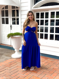 Vestido Maragogi Azul Bic Liso