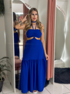 Vestido Maragogi Azul Bic Liso na internet