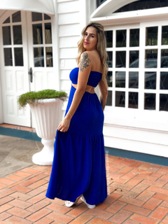 Vestido Maragogi Azul Bic Liso - comprar online