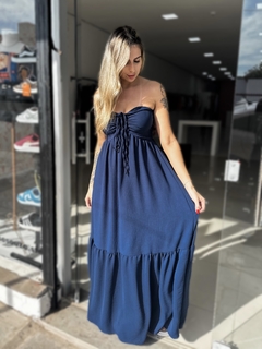 Vestido Trancoso Azul Marinho - Amanda Closet Store