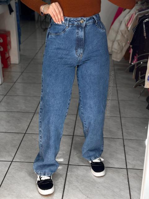 Calça Wide leg jeans marmorizada - comprar online