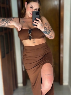 Conjunto Maya caramelo/marrom - suplex com poliamida - Amanda Closet Store