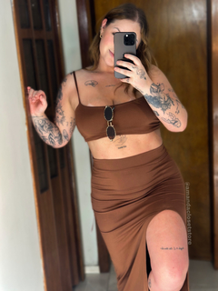 Conjunto Maya caramelo/marrom - suplex com poliamida - loja online