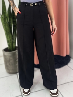 Calça pantalona Bia preta - alfaiataria - comprar online