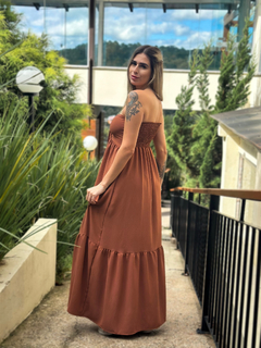 Vestido Trancoso Marrom Caramelo - Amanda Closet Store