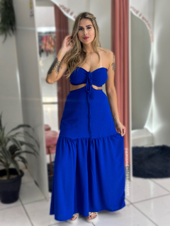 Vestido Maragogi Azul Bic Liso - comprar online