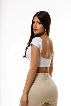 Cropped Francine branco - costas nuas POLIAMIDA - comprar online